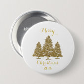 Button met gouden kerstbomen (Voorkant /achterkant)