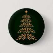 Button met groene kerstbomen (Voorkant)