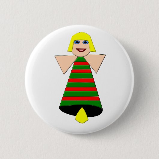 Button met kerstAngel Bell (Voorkant)