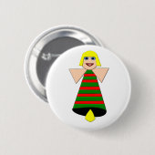 Button met kerstAngel Bell (Voorkant /achterkant)