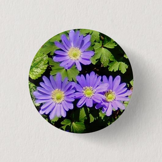 Button met lente anemonen! (Voorkant)