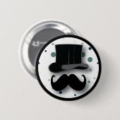 Button met pokadots en mustache bovenaan (Voorkant /achterkant)