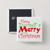 Button met prettige kerstfeestdagen (Voorkant /achterkant)