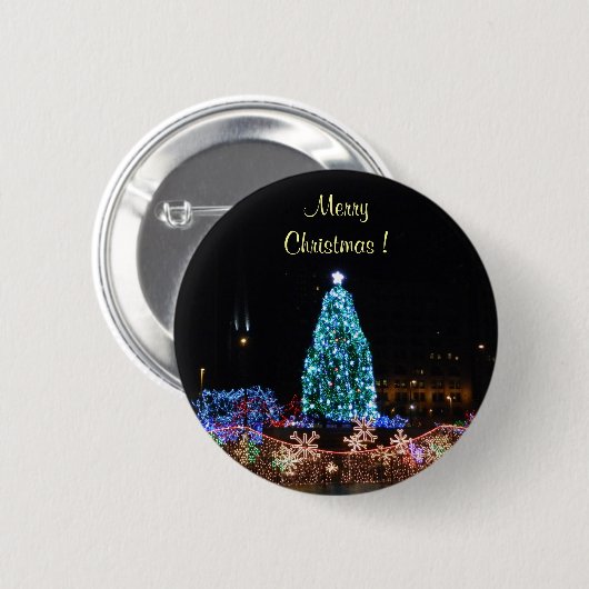 Button met prettige kerstverlichting (Voorkant /achterkant)
