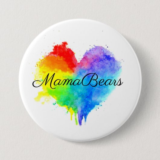 Button met Rainbow Splatter Heart (Voorkant)