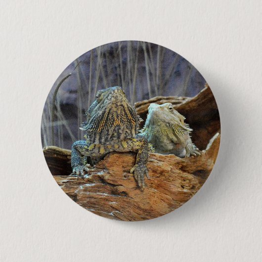Button met twee merkwaardige lizards (Voorkant)