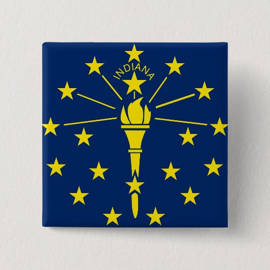 Button met vlag van Indiana (Voorkant)