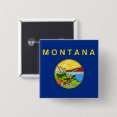 Button met vlag van Montana (Voorkant /achterkant)