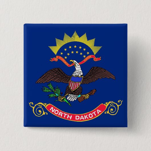 Button met vlag van North Dakota (Voorkant)