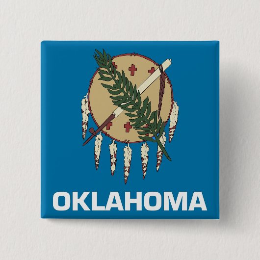 Button met vlag van Oklahoma (Voorkant)
