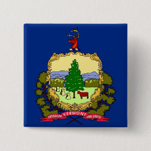 Button met Vlag van Vermont