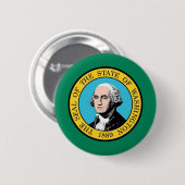 Button met vlag van Washington (Voorkant /achterkant)