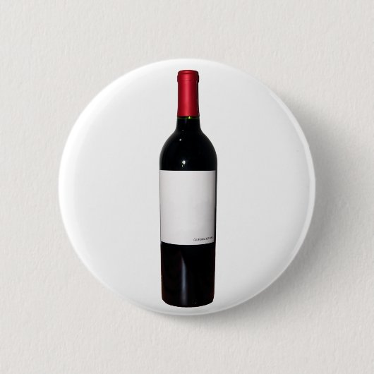 Button met wijnflesje (blanco etiket) (Voorkant)