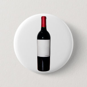 Button met wijnflesje (blanco etiket)
