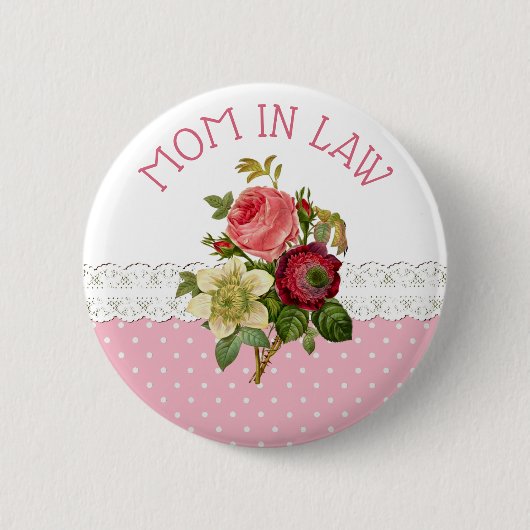 Button moeder in Law Rose Bouquet Wedding (Voorkant)