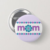 Button Moederdag Paarse lentevloeren (Voorkant /achterkant)