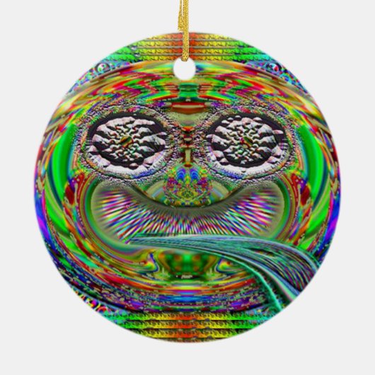 Button Oogaandoeningen Man Keramisch Ornament (Achterkant)