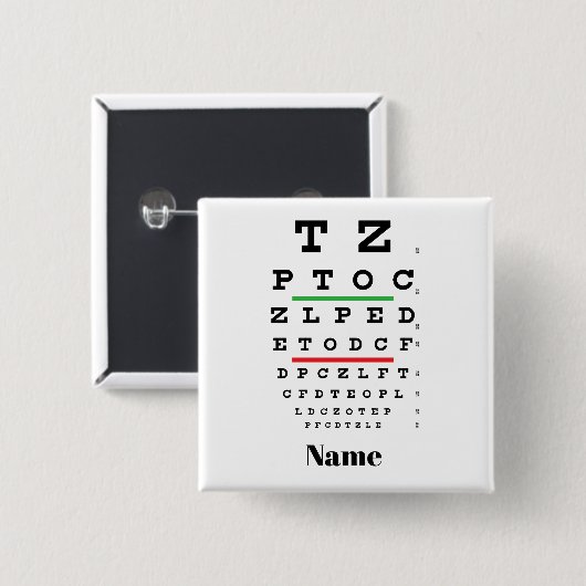 Button Ooggrafiek Optometrist Name (Voorkant /achterkant)