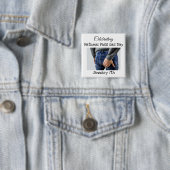 Button op de nationale gasdag rond de pas (In situ)