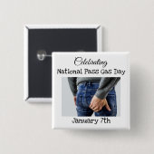Button op de nationale gasdag rond de pas (Voorkant /achterkant)