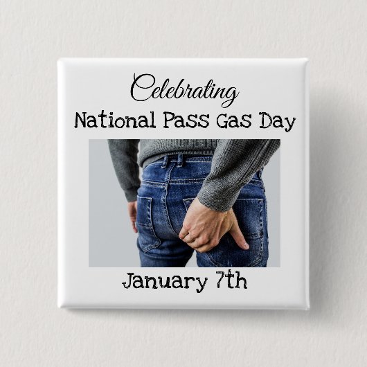 Button op de nationale gasdag rond de pas (Voorkant)