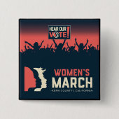 Button op Kern Square voor vrouwenmars (Voorkant)