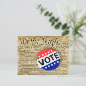 Button over de Amerikaanse grondwet Briefkaart (Staand voorkant)