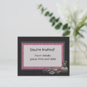 Button Party Invitation briefkaart (Staand voorkant)