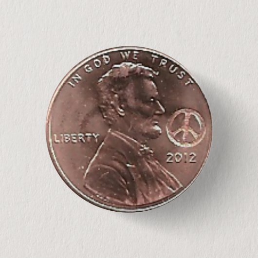 Button PEACE Lincoln CENT 2012 (Voorkant)