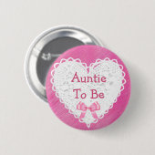 Button Pink Lacy Baby shower (Voorkant /achterkant)