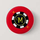 Button - Poker gepersonaliseerd (voeg initiaal toe (Voorkant)