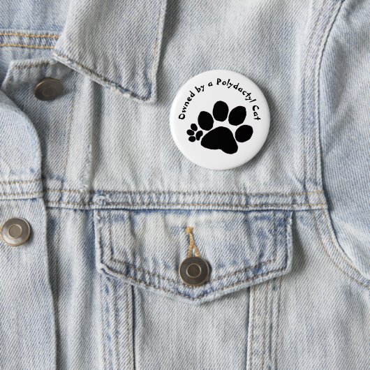 Button - Polydactyl Paw Print (In situ)