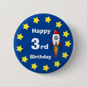 Button - Rocketship 3rd Birthday (Voorkant)