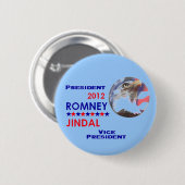 Button ROMNEY & JINDAL 2012 (Voorkant /achterkant)