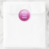 BUTTON ROND plumgradiënt + jouw tekst Ronde Sticker (Tas)