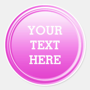 BUTTON ROND roze verloop + jouw tekst Ronde Sticker