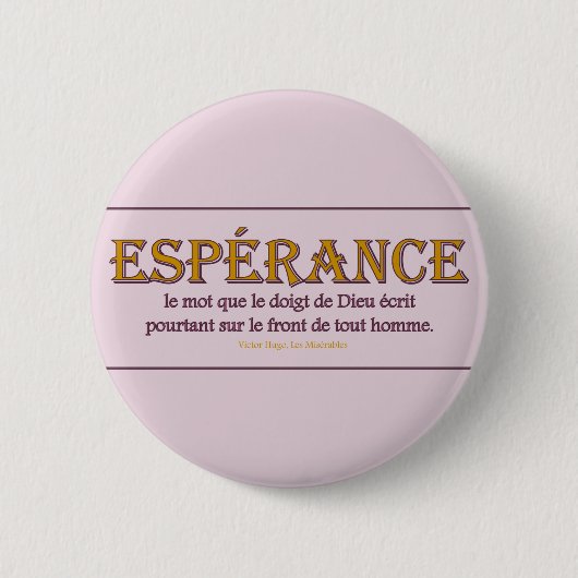 Button Ronde: Espérance (Voorkant)