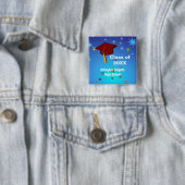 Button rood Pet en sterren Afstuderen (In situ)