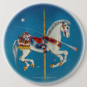 Button - Rood, wit en blauw Carrouselpaard
