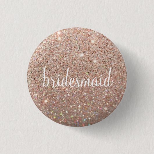 Button - Roos Gold Glitter Fab bridesmaid (Voorkant)