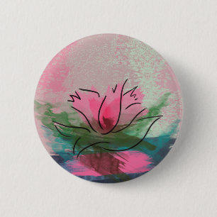 Button, roze aanjager ronde button 5,7 cm