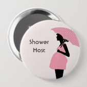 Button "Shower Host" Baby shower (Voorkant /achterkant)