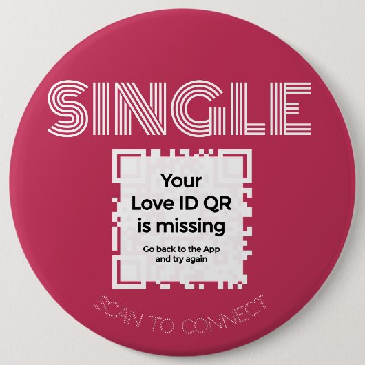 Button - "SINGLE" - RED - QR - GLAM Collectie (Voorkant)