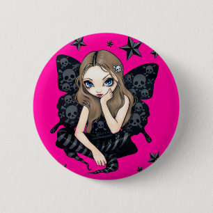 Button "Skulls and Stars"