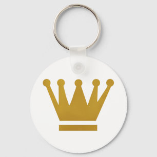 Button sleutelhanger gouden kroon