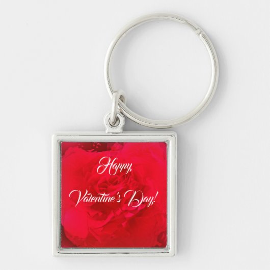 Button Sleutelhanger Red Rose Valentijnsdag (Voorkant)