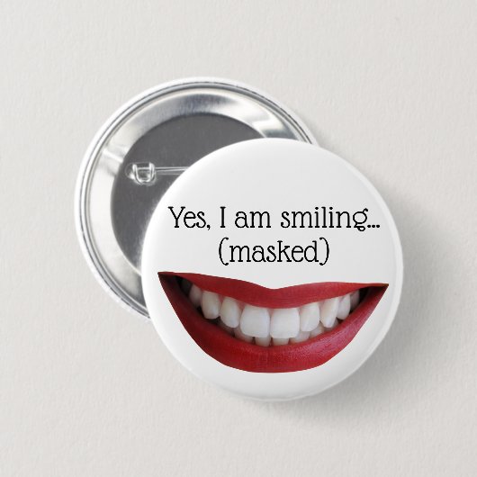 Button Smile - voor maskers (Voorkant /achterkant)