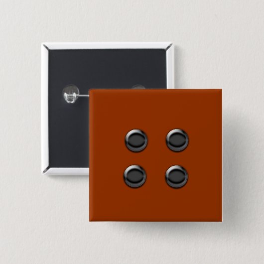 Button - Square Brown Button (Voorkant /achterkant)