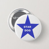 Button Star Dog op Blue Star (Voorkant /achterkant)