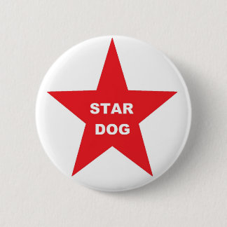 Button Star Dog op Red Star